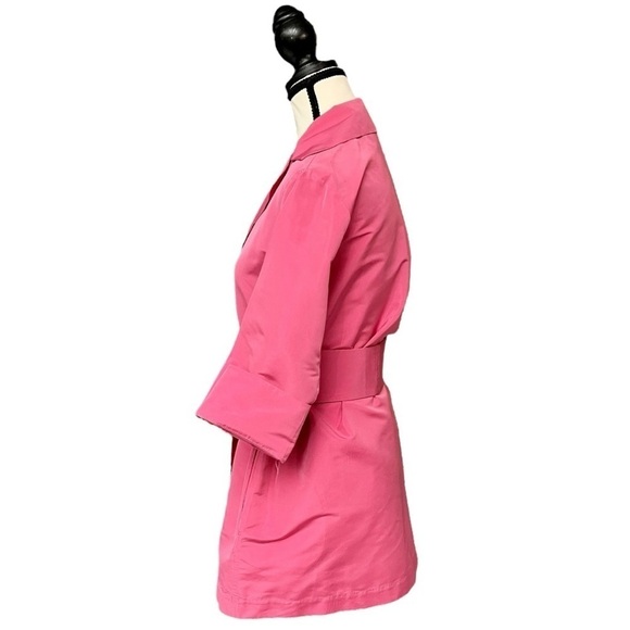 Silk Blend Belted Pink Trench Coat, NB Italy, Medium Fit - Picture 5 of 11